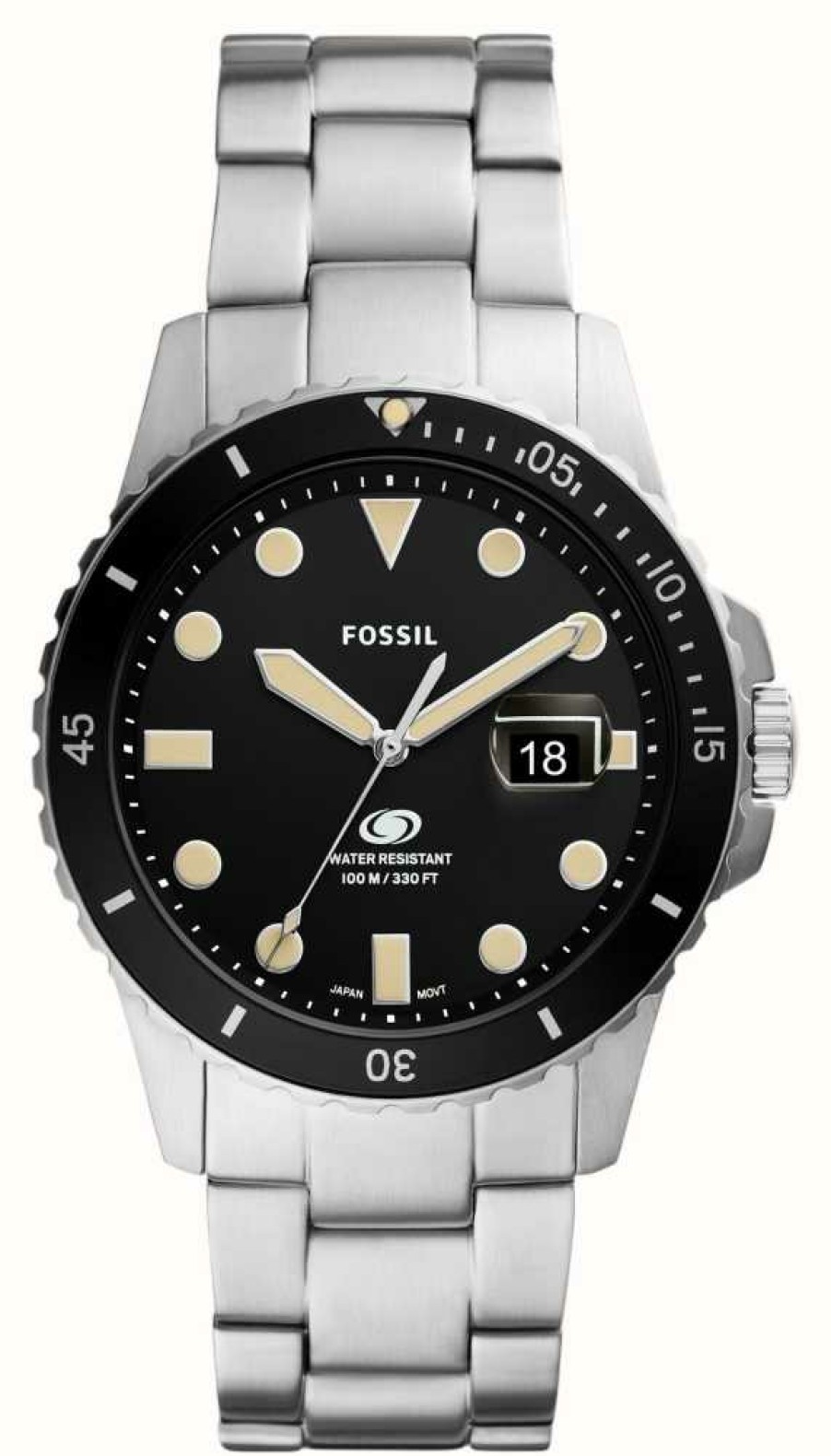 Men'S Fossil | Fossil Men'S Blue | Black Dial | Stainless Steel Bracelet