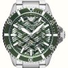 Men'S Emporio Armani | Emporio Armani Men'S Green Skeleton Dial Green Bezel Watch