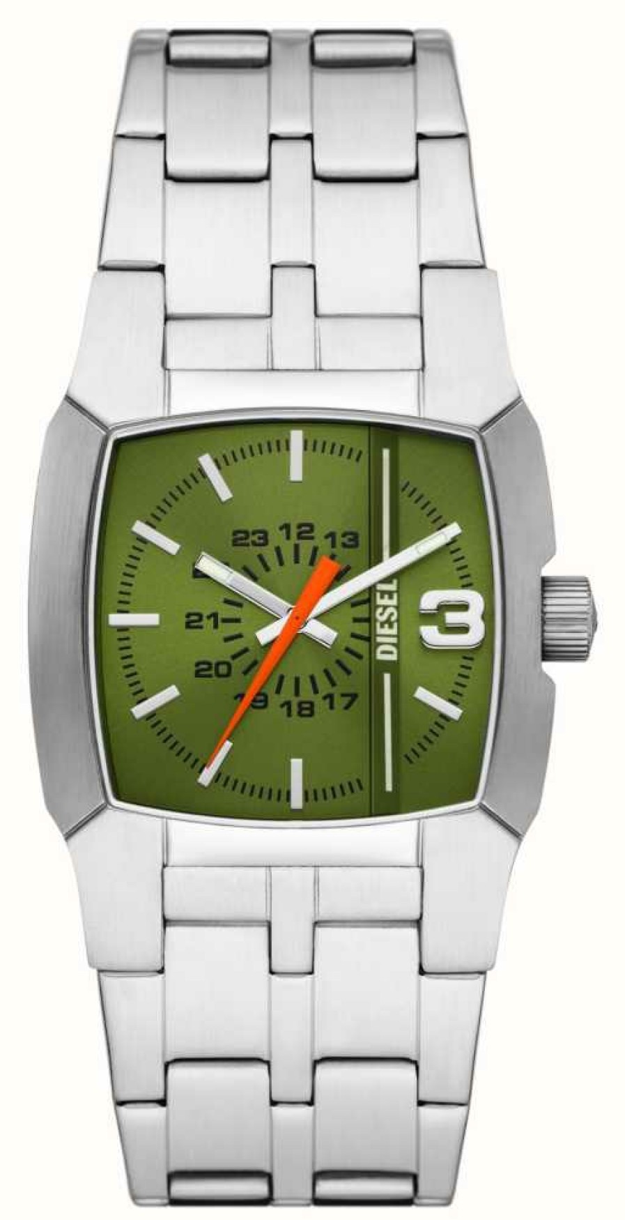 Men'S Diesel | Diesel Cliffhanger Green Dial | Stainless Steel Bracelet