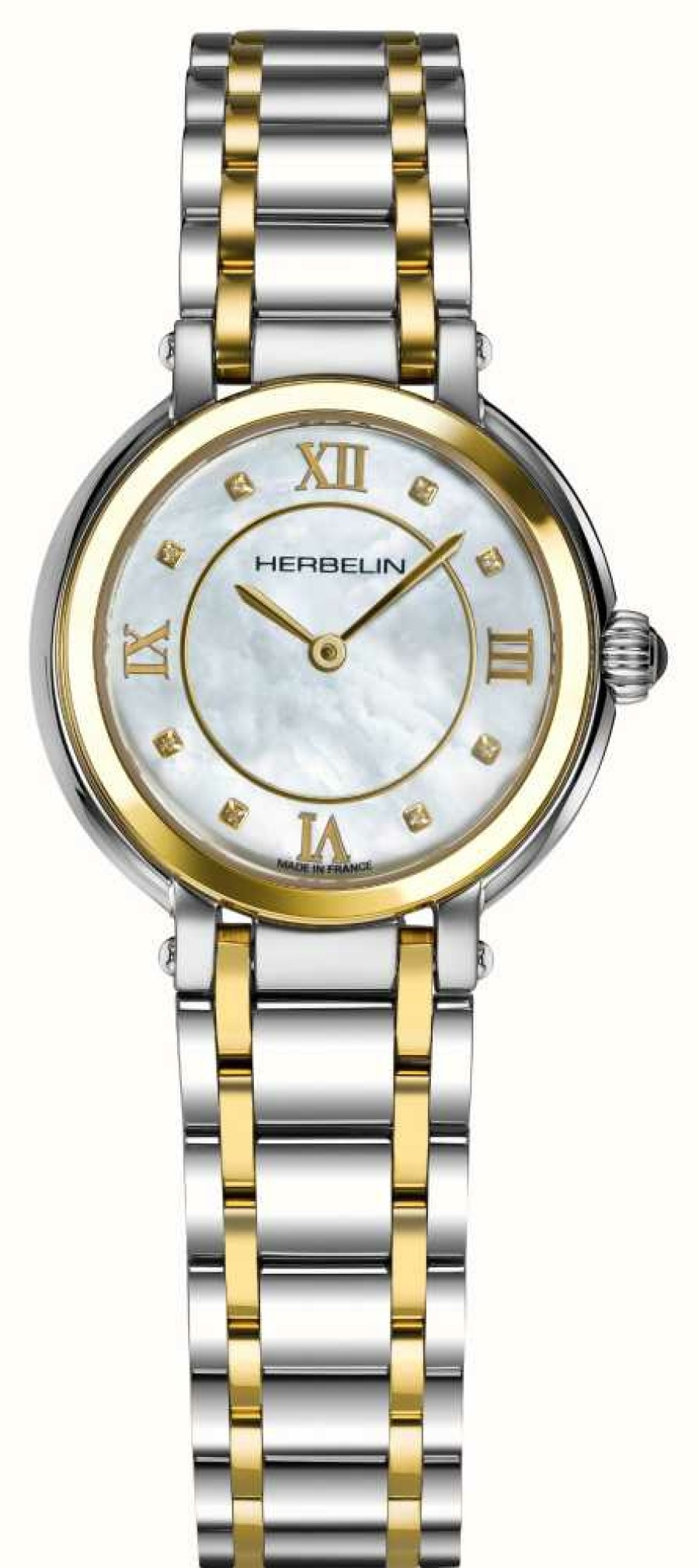 Women'S Herbelin | Herbelin Galet | Mother-Of-Pearl Dial | Two-Tone Stainless Steel Bracelet