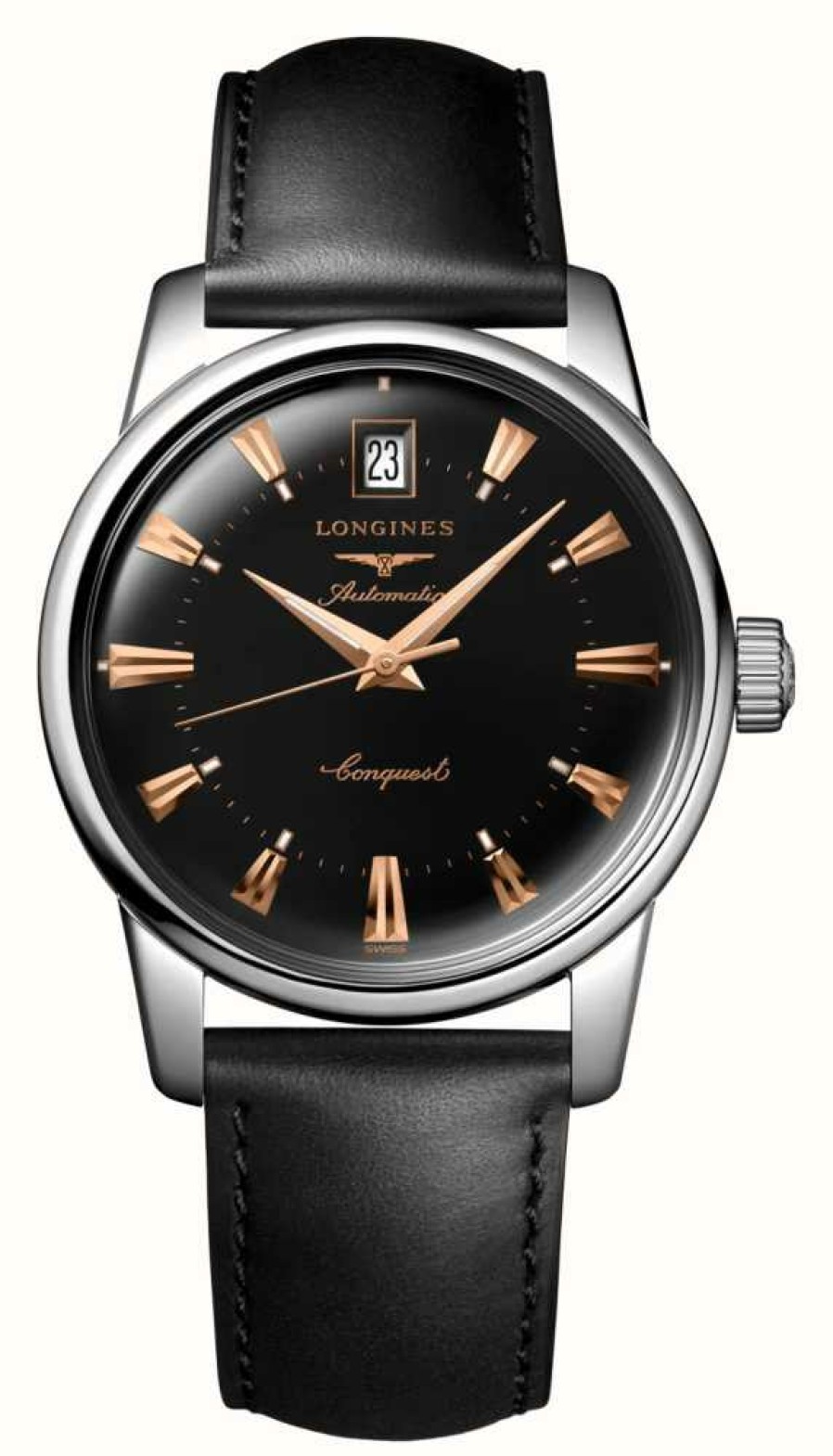 Men'S LONGINES | Longines Conquest Heritage | Black Dial