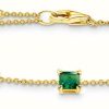 Jewelry Thomas Sabo Jewellery | Thomas Sabo Sterling Silver | 18K Gold Plated | Green Emerald | Stone Set | Bracelet