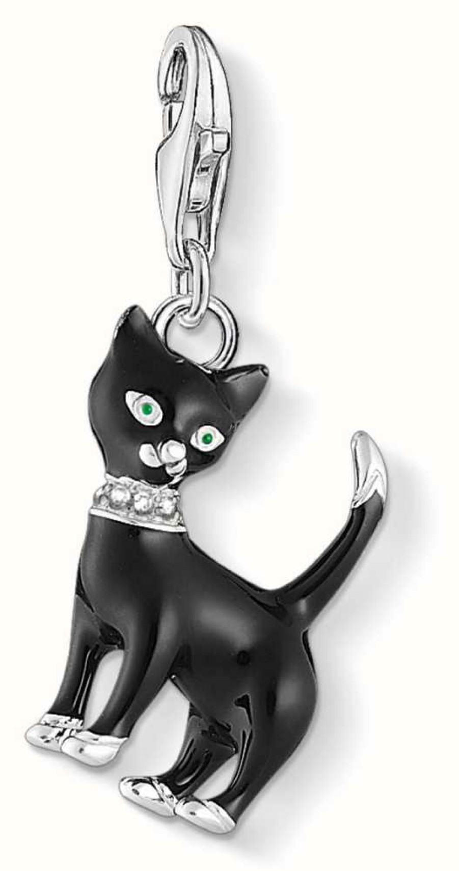 Jewelry Thomas Sabo Jewellery | Thomas Sabo Sterling Silver | Enamel | Black Cat | Charm