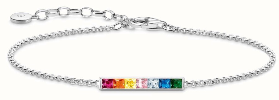 Jewelry Thomas Sabo Jewellery | Thomas Sabo Sterling Silver | Rainbow Stones | Bracelet