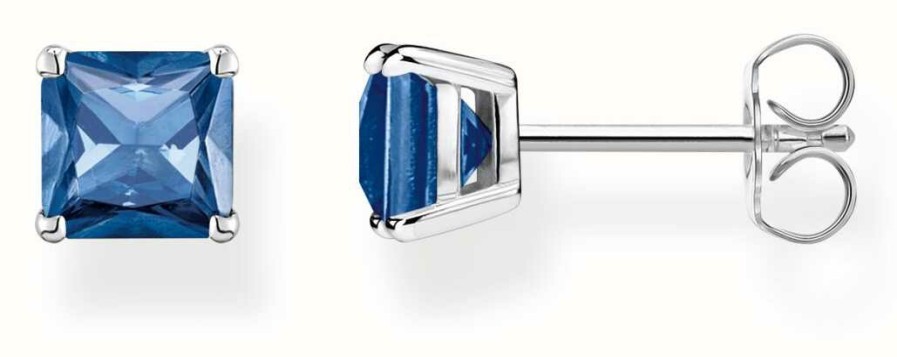 Jewelry Thomas Sabo Jewellery | Thomas Sabo Rainbow Heritage Sterling Silver Stud Earrings Blue Gemstone