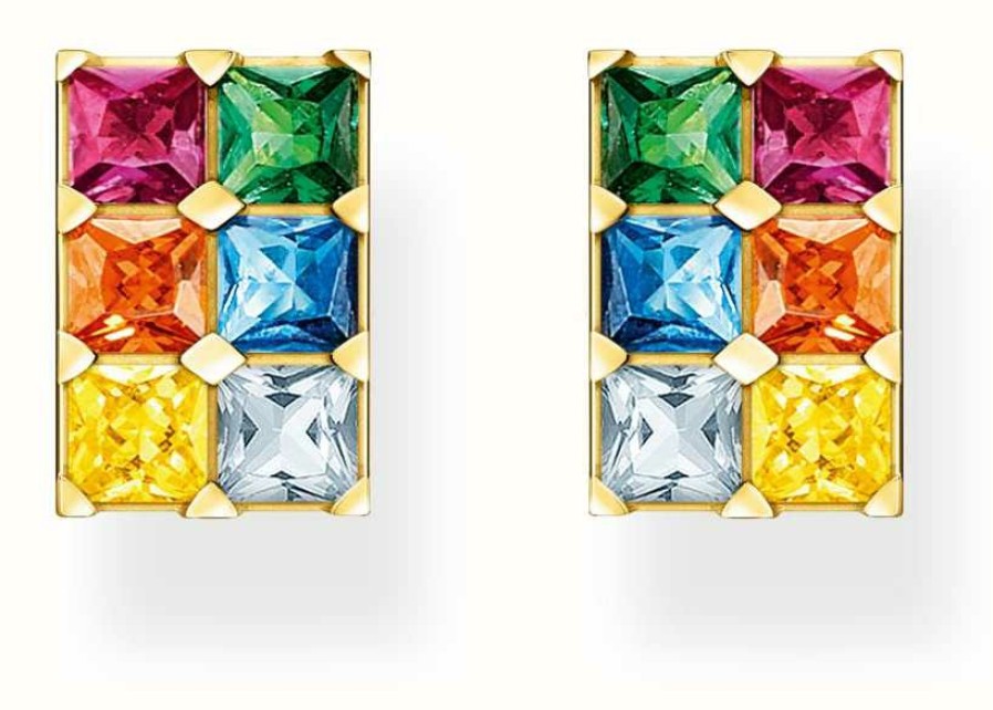 Jewelry Thomas Sabo Jewellery | Thomas Sabo Rainbow Heritage | Gold Plated | Rainbow Crystal | Stud Earrings