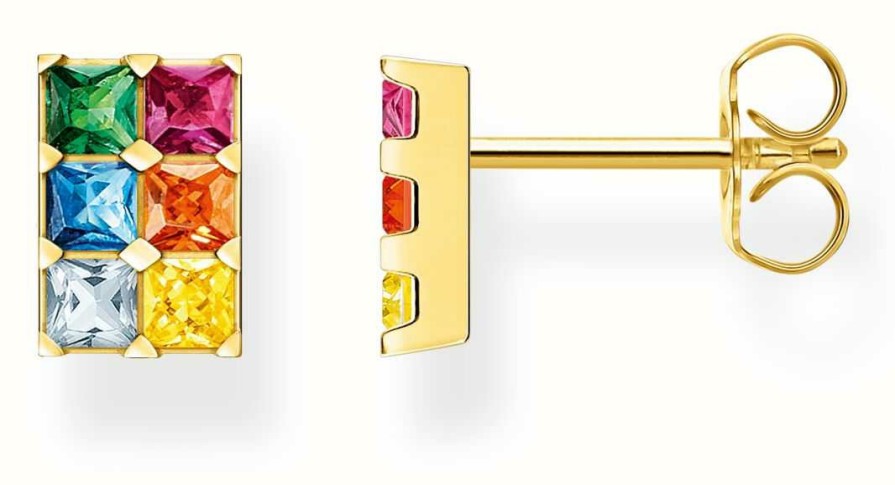 Jewelry Thomas Sabo Jewellery | Thomas Sabo Rainbow Heritage | Gold Plated | Rainbow Crystal | Stud Earrings