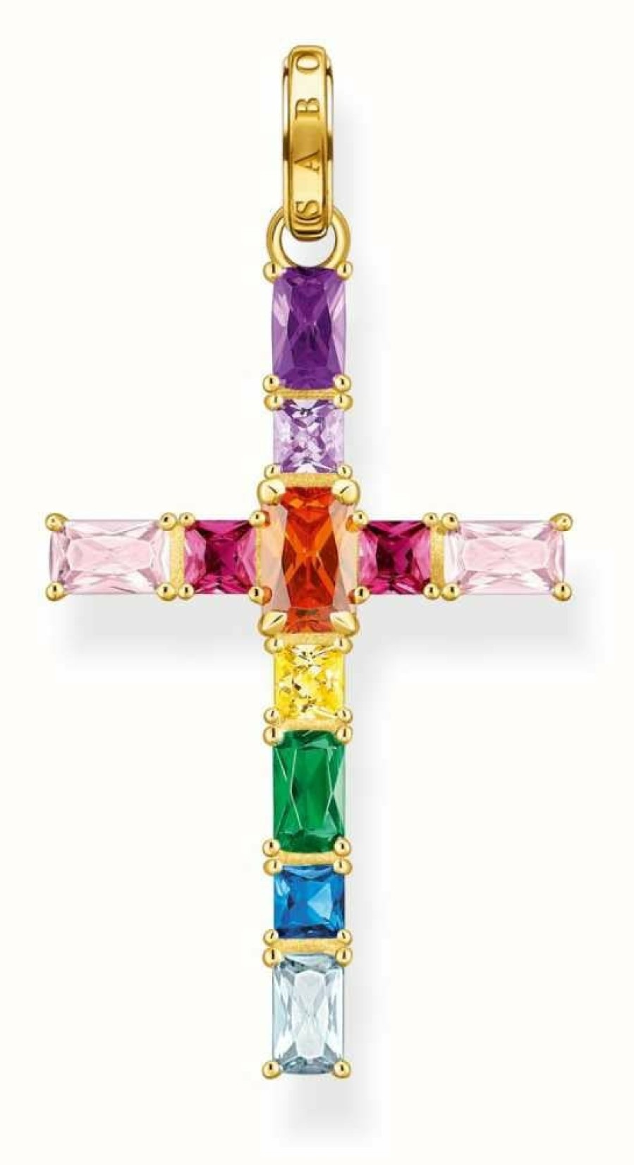 Jewelry Thomas Sabo Jewellery | Thomas Sabo Rainbow Heritage | Gold Plated | Rainbow Crystal | Cross Pendant