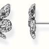 Jewelry Thomas Sabo Jewellery | Thomas Sabo Rebel Snake | Sterling Silver | Black Zirconia | Snake Stud Earrings