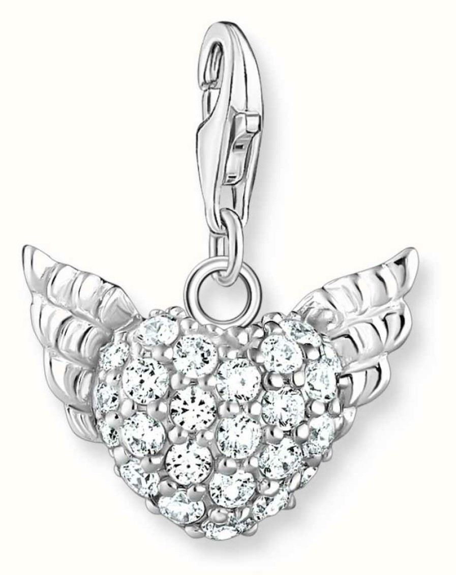 Jewelry Thomas Sabo Jewellery | Thomas Sabo Sterling Silver | Stone Set | Heart With Wings | Charm