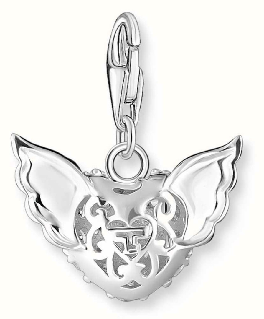 Jewelry Thomas Sabo Jewellery | Thomas Sabo Sterling Silver | Stone Set | Heart With Wings | Charm