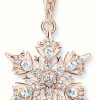 Jewelry Thomas Sabo Jewellery | Thomas Sabo Snowflake Charm | Rose Gold Plated Sterling Silver | Crystal Set