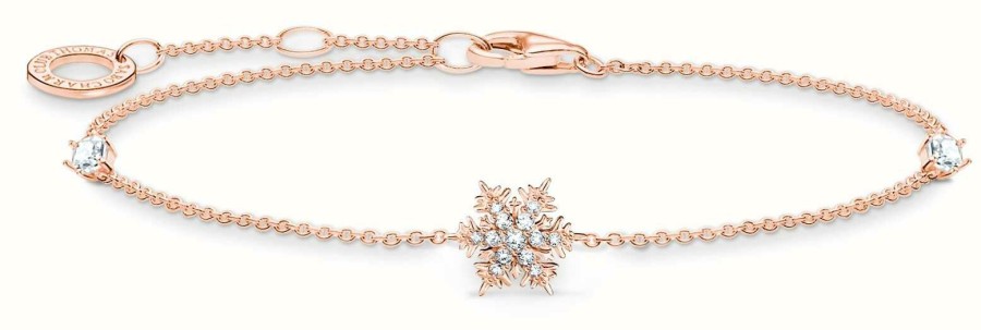 Jewelry Thomas Sabo Jewellery | Thomas Sabo Polar World Snowflake Bracelet | Rose Gold Plated | Crystal Set