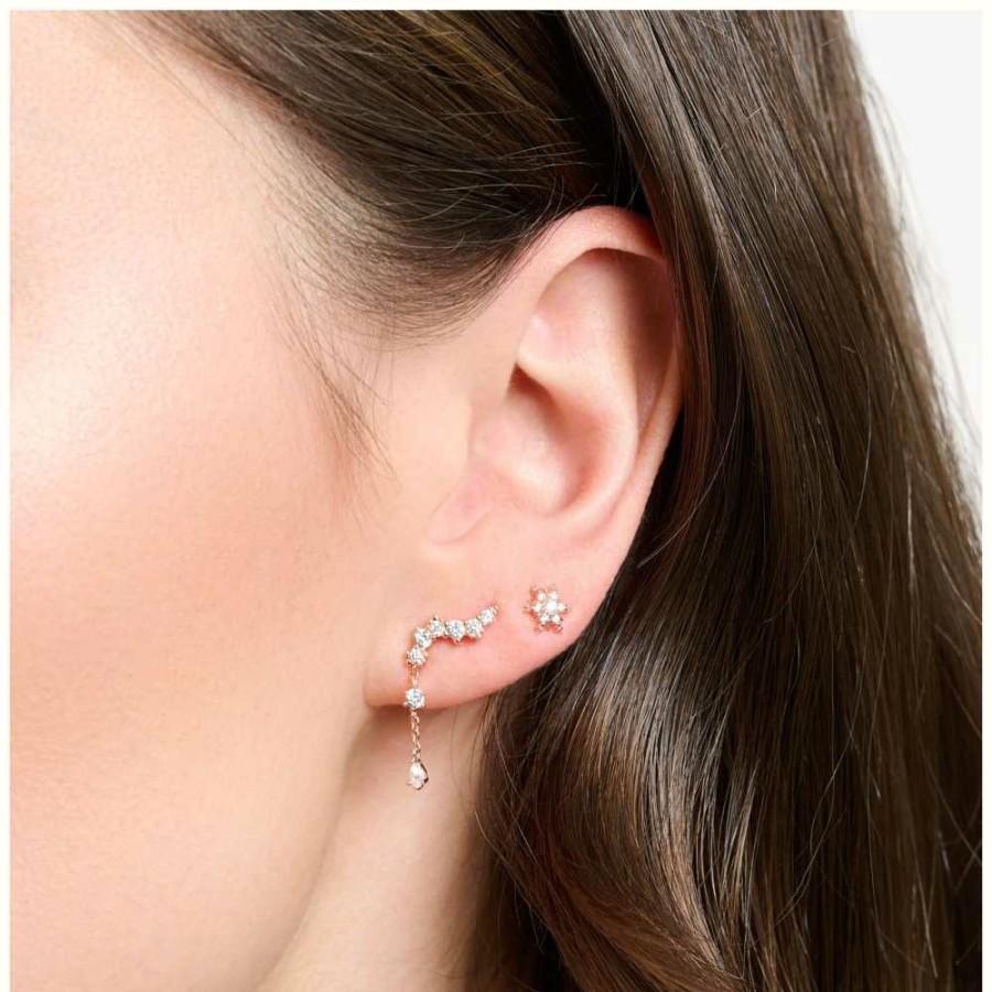 Jewelry Thomas Sabo Jewellery | Thomas Sabo Polar World Ear Climber Earrings | Rose Gold Plated | Crystal Set