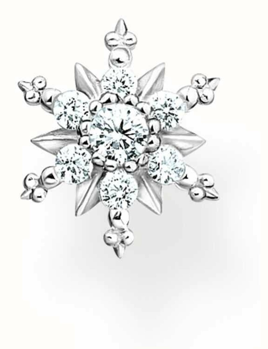 Jewelry Thomas Sabo Jewellery | Thomas Sabo Snowflake Single Stud Earring | Sterling Silver | Crystal Set