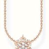 Jewelry Thomas Sabo Jewellery | Thomas Sabo Snowflake Drop Necklace | Rose Gold Plated | Crystal Set