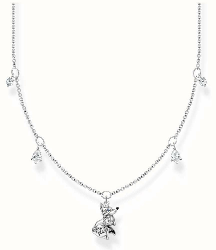 Jewelry Thomas Sabo Jewellery | Thomas Sabo Polar World Arctic Fox Necklace | Sterling Silver | Crystal Set