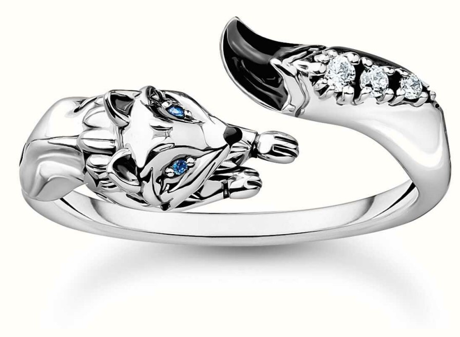 Jewelry Thomas Sabo Jewellery | Thomas Sabo Polar World Arctic Fox Ring | Sterling Silver | Crystal Set | Eu 56