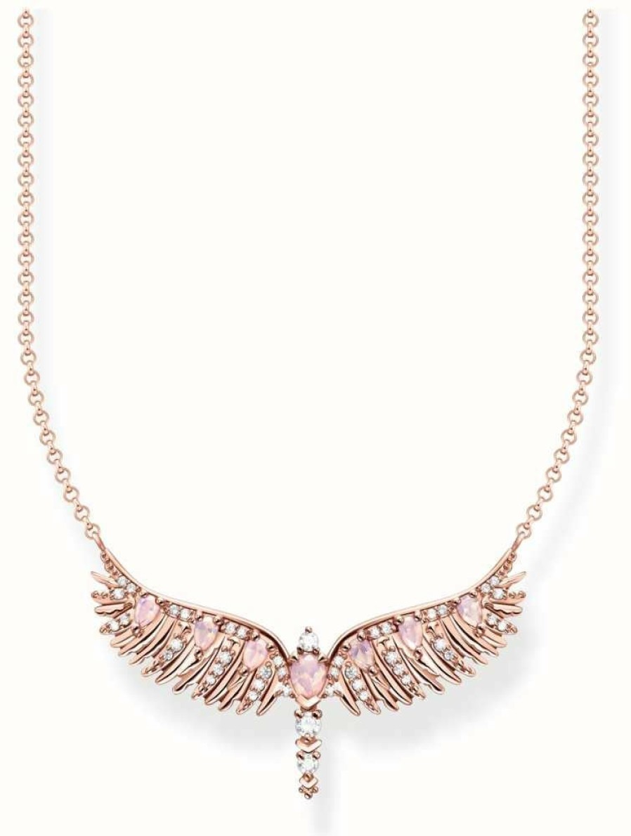 Jewelry Thomas Sabo Jewellery | Thomas Sabo Rising Phoenix Necklace | Rose Gold Plated | Crystal Set