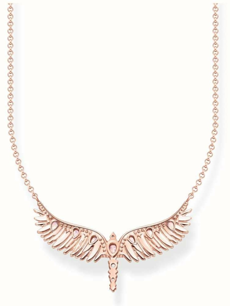 Jewelry Thomas Sabo Jewellery | Thomas Sabo Rising Phoenix Necklace | Rose Gold Plated | Crystal Set