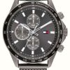 Men'S Tommy Hilfiger | Tommy Hilfiger Men'S | Grey Chronograph Dial | Grey Steel Mesh Bracelet