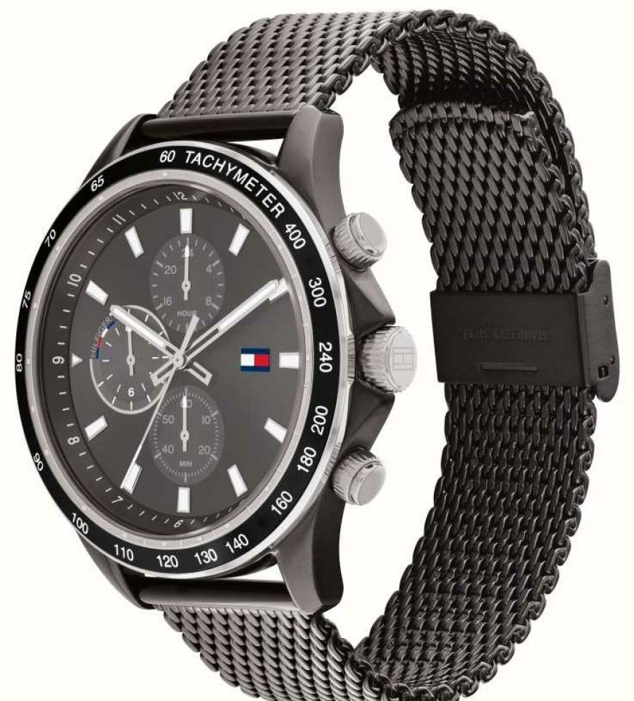 Men'S Tommy Hilfiger | Tommy Hilfiger Men'S | Grey Chronograph Dial | Grey Steel Mesh Bracelet