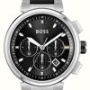 Men'S BOSS | Boss Men'S One | Black Chronograph Dial | Black Rubber Strap