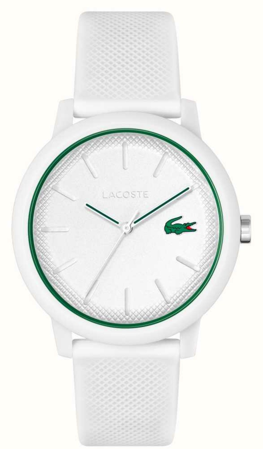 Men'S Lacoste | Lacoste 12.12 | White Dial | White Resin Strap Watch