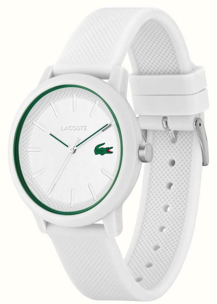 Men'S Lacoste | Lacoste 12.12 | White Dial | White Resin Strap Watch