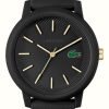 Men'S Lacoste | Lacoste 12:12 | Black Dial | Black Resin Strap Watch