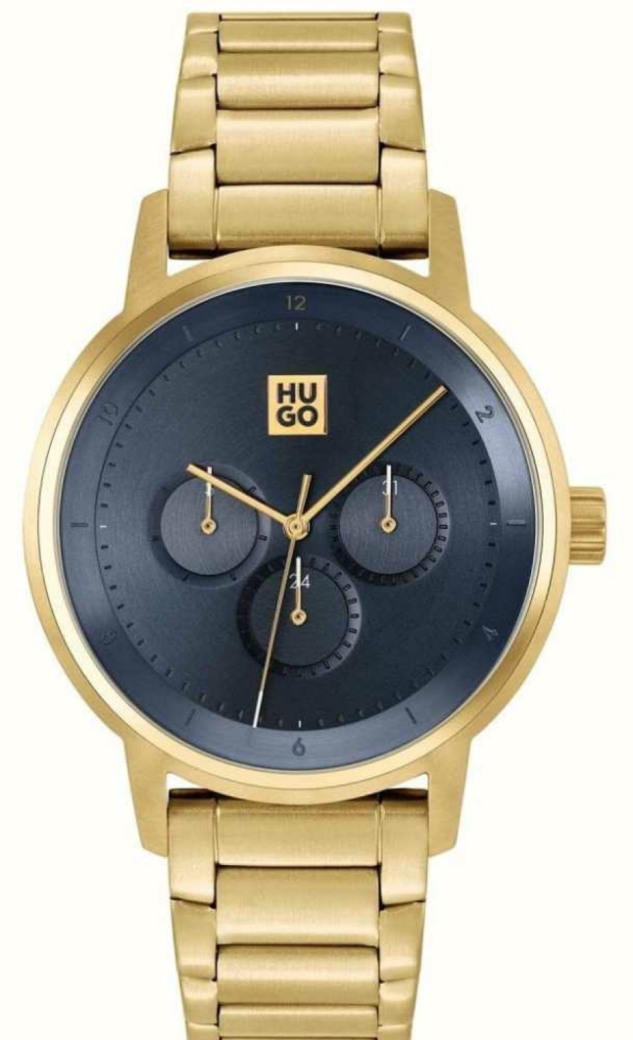 Men'S HUGO | Hugo Men'S #Define | Blue Dial | Gold Stainless Steel Bracelet