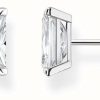 Jewelry Thomas Sabo Jewellery | Thomas Sabo Sterling Silver | White Rectangular Gemstone | Stud Earrings