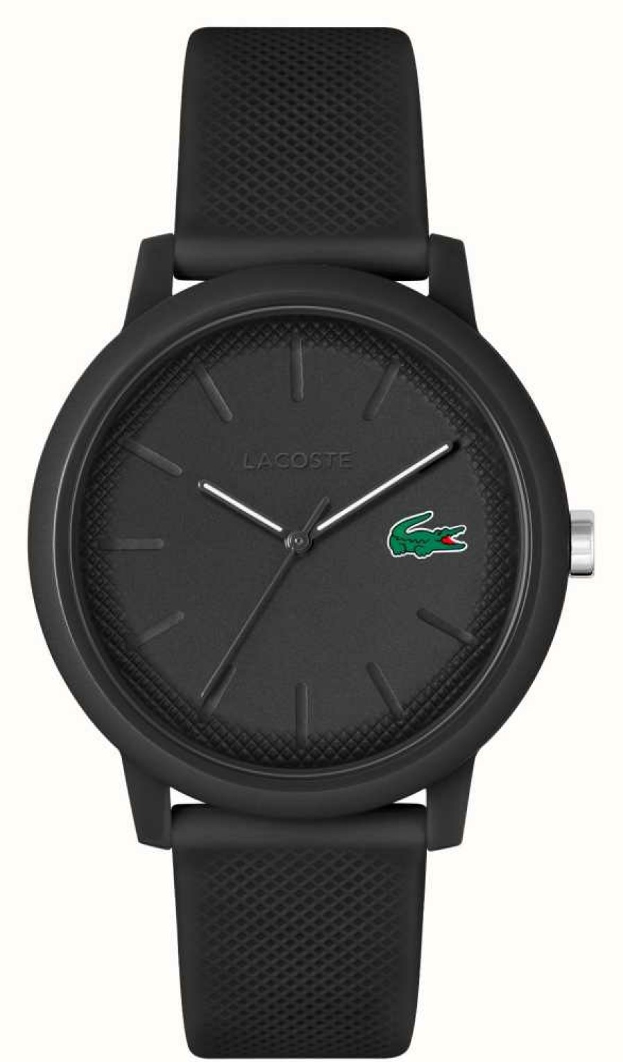 Men'S Lacoste | Lacoste 12.12 | Black Dial | Black Resin Strap