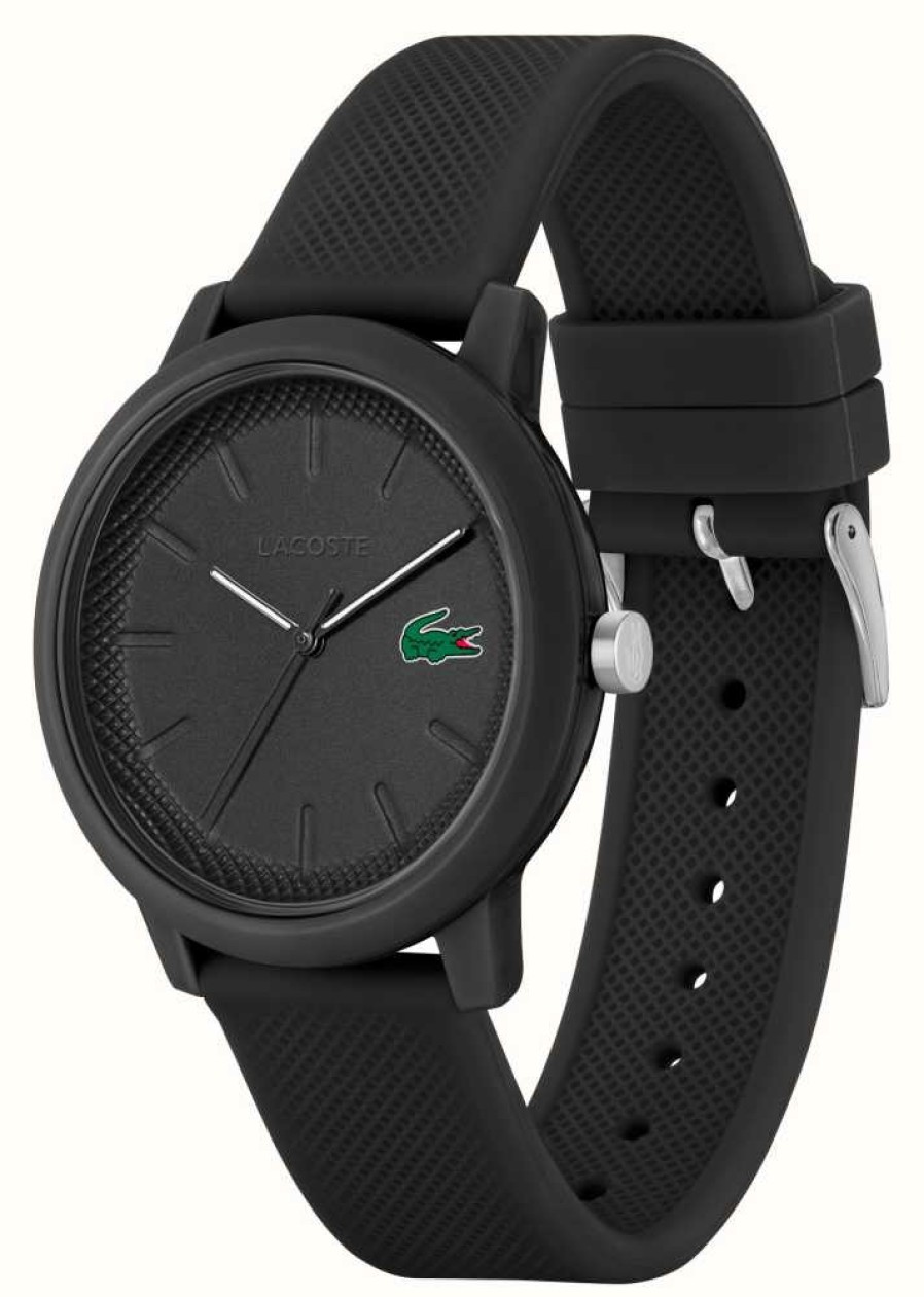 Men'S Lacoste | Lacoste 12.12 | Black Dial | Black Resin Strap