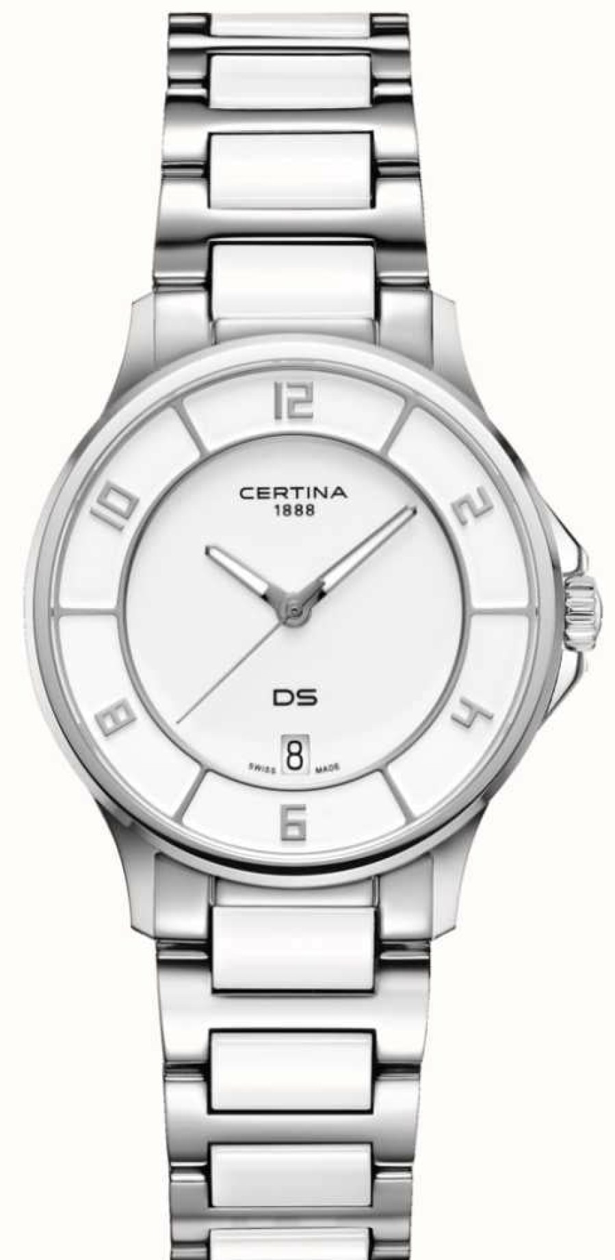 Men'S Certina | Certina Ds-6 Quartz Movement White Dial Watch