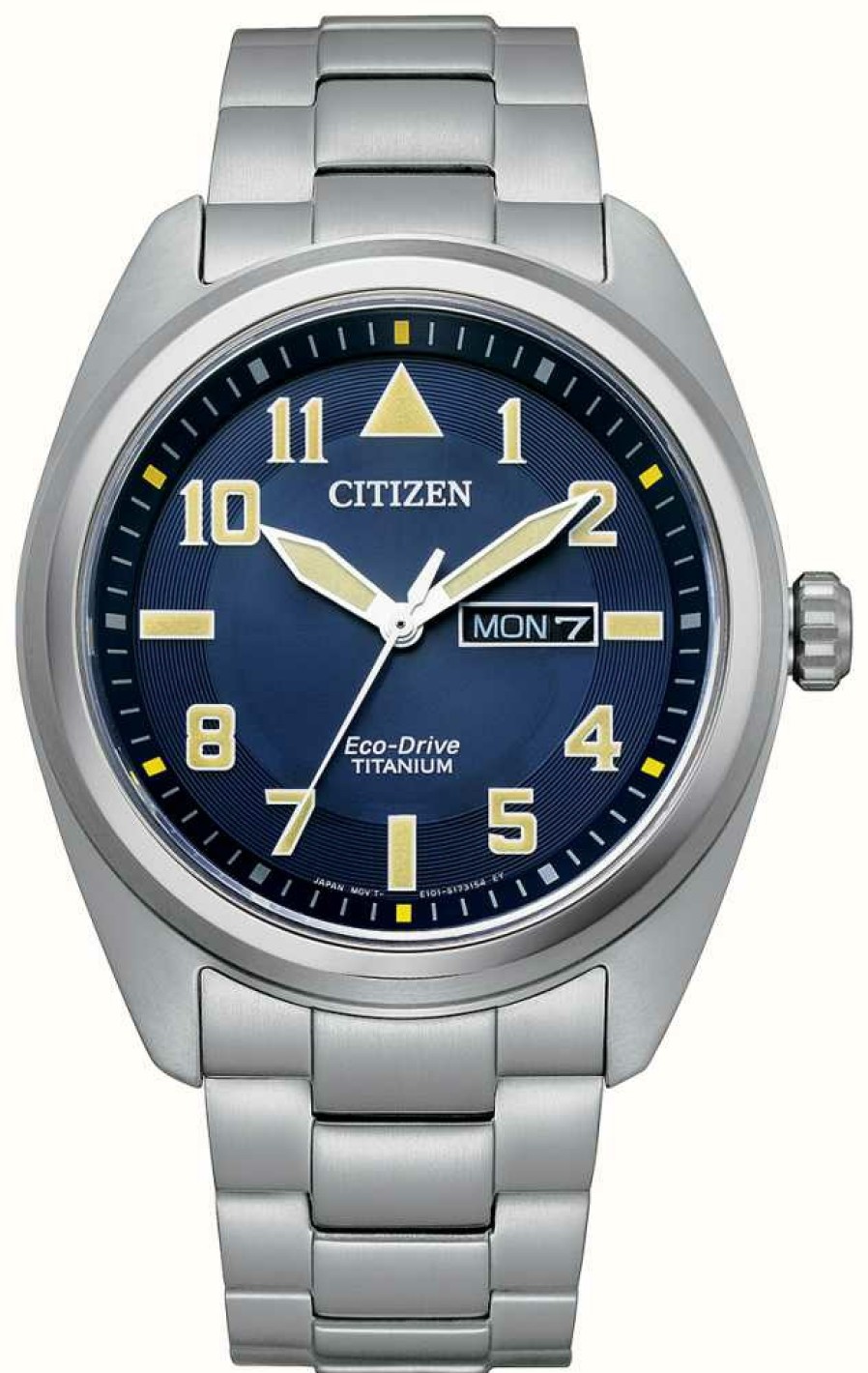 Men'S Citizen | Citizen Mens Eco-Drive Super Titanium Bracelet Blue Dial