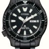 Men'S Citizen | Citizen Men'S Automatic Black Ip Stainless Steel Watch