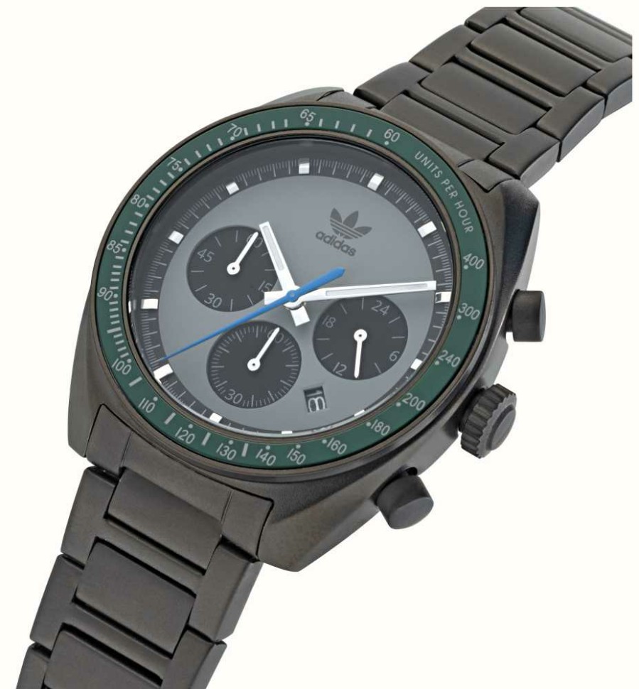 Men'S Adidas | Adidas Edition One Chrono | Grey Dial | Grey Pvd Steel