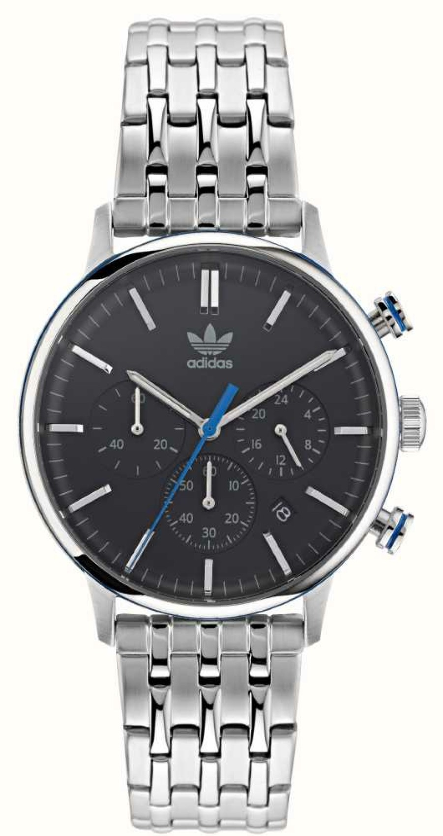 Men'S Adidas | Adidas Code One Chrono | Black Dial | Stainless Steel Bracelet