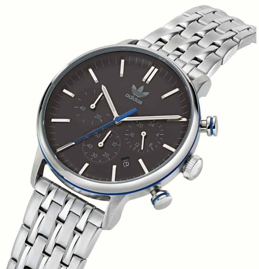 Men'S Adidas | Adidas Code One Chrono | Black Dial | Stainless Steel Bracelet