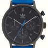 Men'S Adidas | Adidas Code One Chrono | Black Dial | Blue Silicone Strap