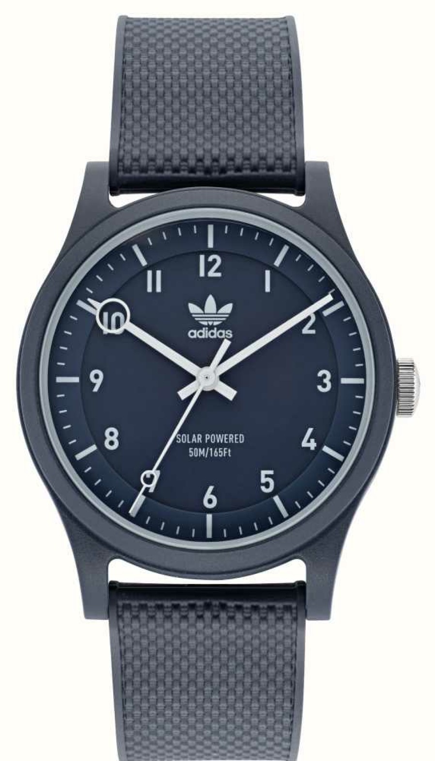 Men'S Adidas | Adidas Project One | Solar Powered | Navy Blue Dial | Navy Blue Silicone Strap