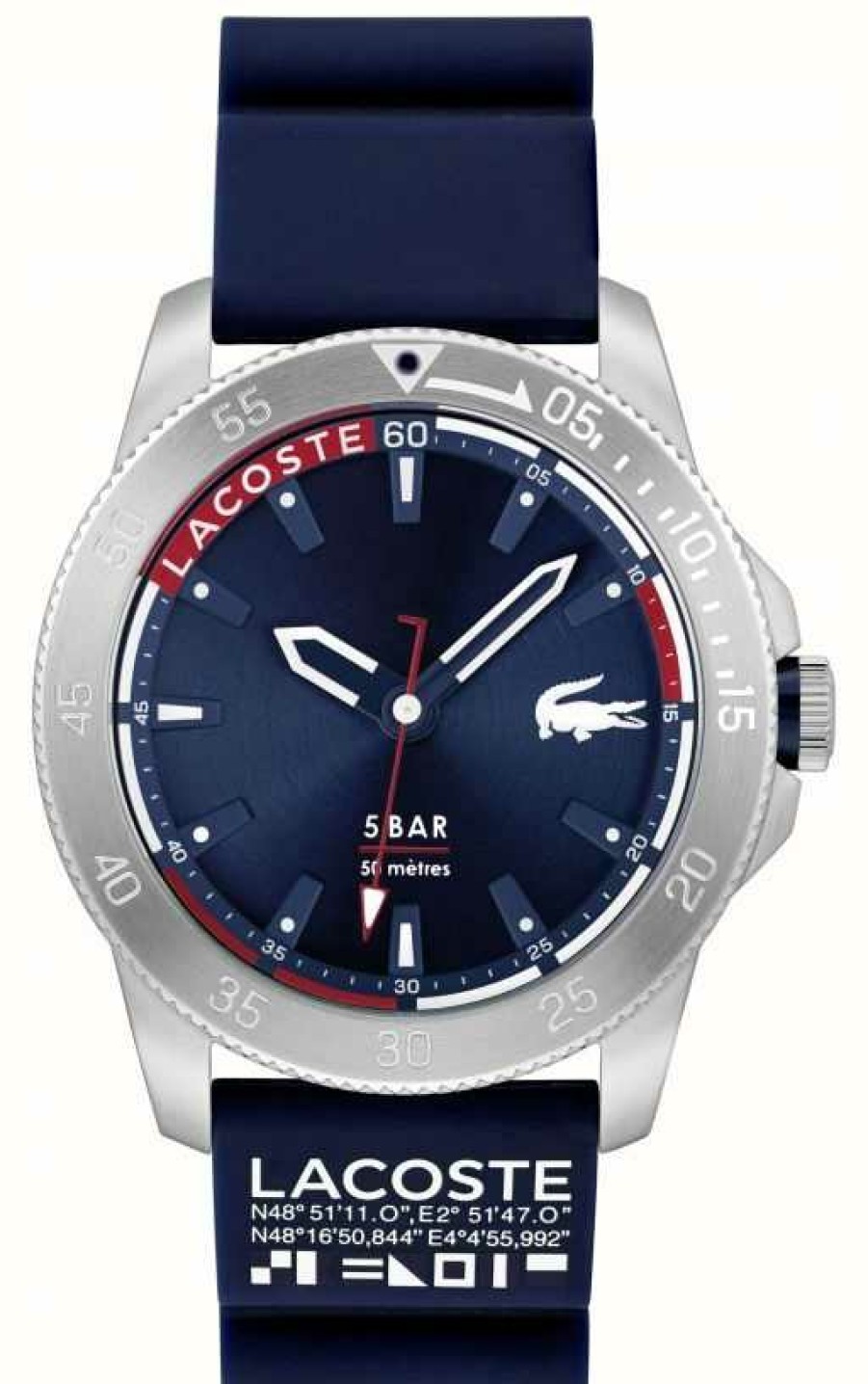 Men'S Lacoste | Lacoste Men'S Regatta Blue Dial And Rubber Strap