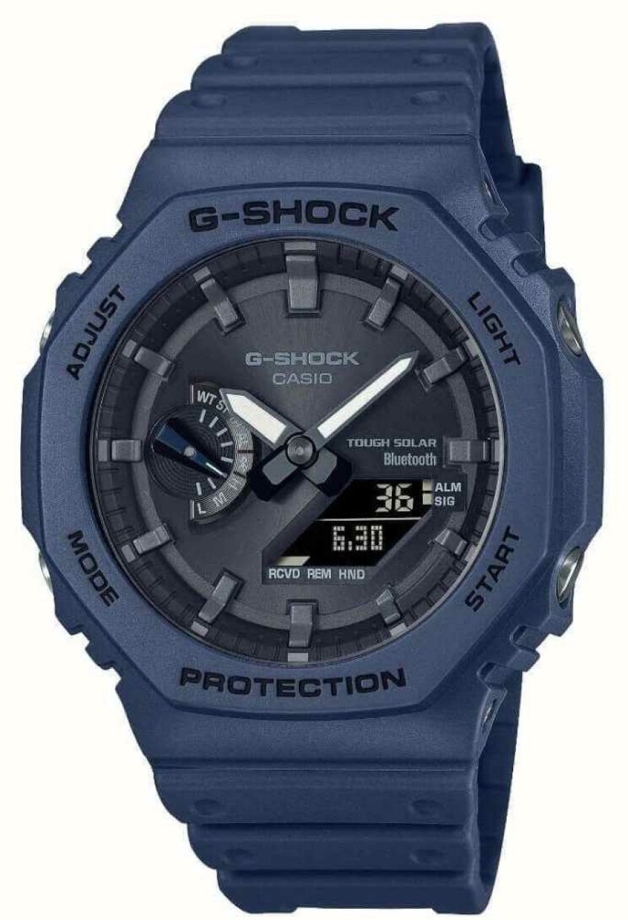 Men'S Casio | Casio Men'S Bluetooth G-Shock Blue Solar Power Watch With Resin Strap