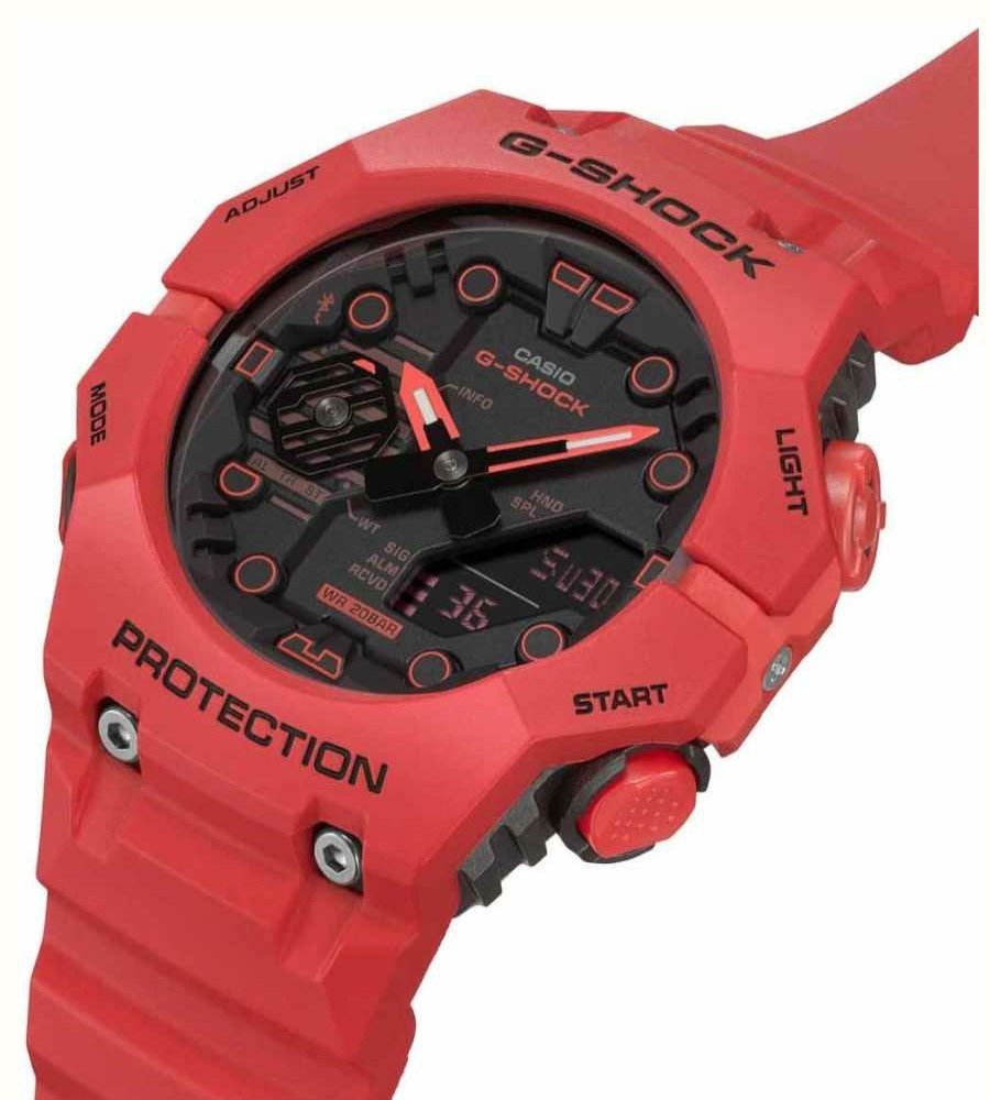 Men'S Casio | Casio Men'S Bluetooth G-Shock Combi Red Integrated Bezel And Strap