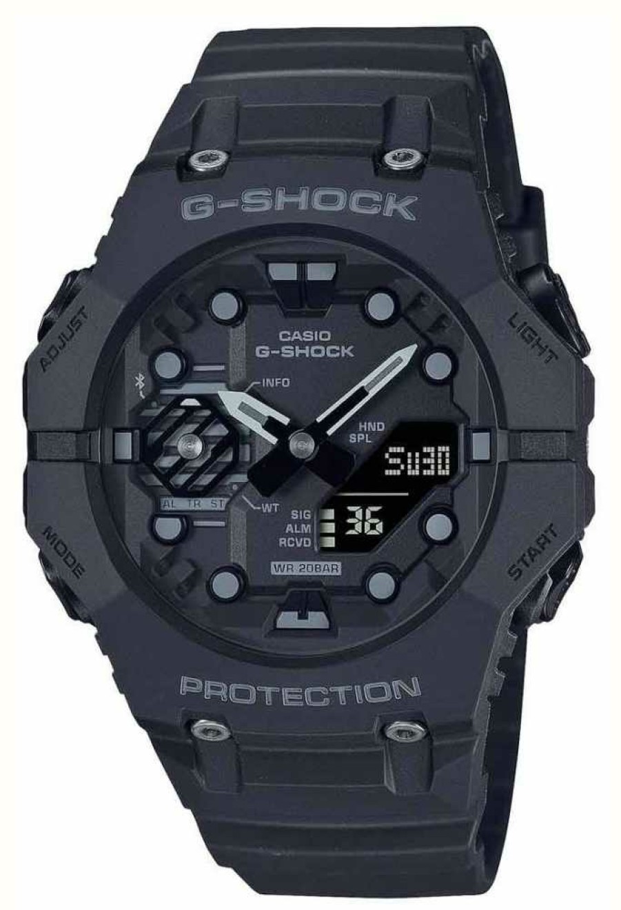 Men'S Casio | Casio Men'S Bluetooth G-Shock Combi Black Integrated Bezel And Strap Watch